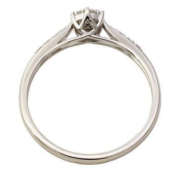 9ct white gold Diamond 10pt Cluster Ring size P